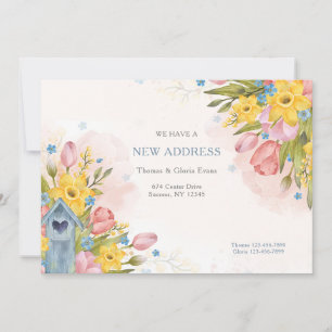 Ny adress Blomsterkort Meddelande