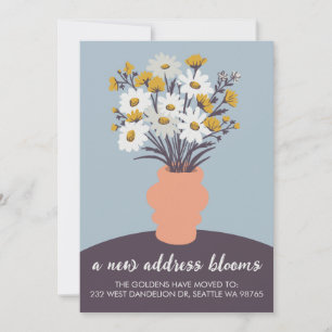 Ny adress Blooms Flytta annons Bouquet Meddelande