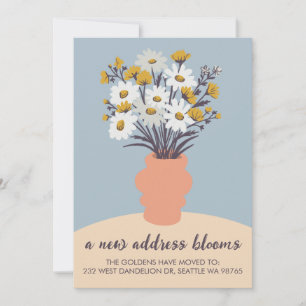 Ny adress Blooms Flytta annons Bouquet Meddelande