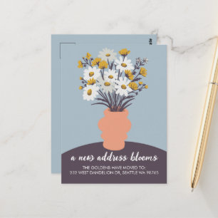 Ny adress Blooms Flytta annons Bouquet Vykort
