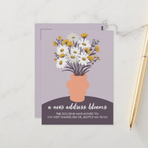 Ny adress Blooms Flytta annons Bouquet Vykort