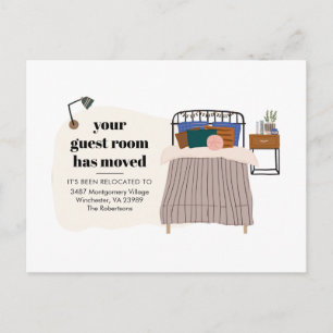 Ny adress Boho Guest Bedroom Decor Flytta Meddelande Vykort