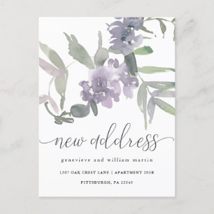 Ny adress Diskret blomstermotiv adressändring Meddelande Vykort