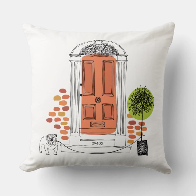 Ny Adress-dörr-Flytta för hemmakontoret Namn Hund Kudde (Framsida)