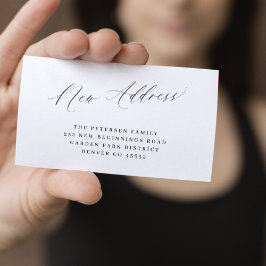 Ny adress elegant typografi enkel infogning tilläggskort