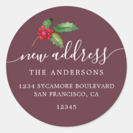 Ny adress etikett för julgran Vi har flyttat