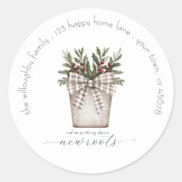 Ny adress etikett för nedmontering av nya rötter