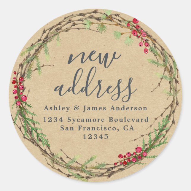 Ny adress etikett för Vi har flyttat Kraft (Framsida)