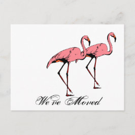 Ny adress Flamingo-dator med vykort Retro Vi har f