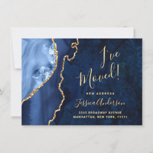 Ny adress Flytta av guld och marmor Meddelande