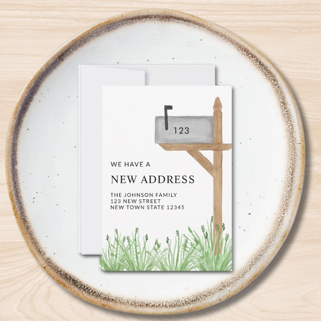 Ny adress Flytta för budgetpostlåda - Mini Anteckningskort (Skapare uppladdad)