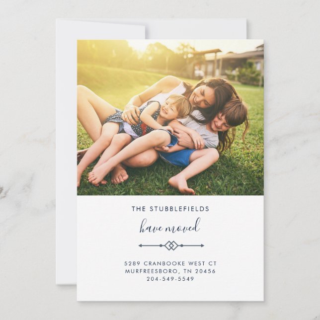 Ny adress Flytta för familjefotofoto Meddelande (Framsida)