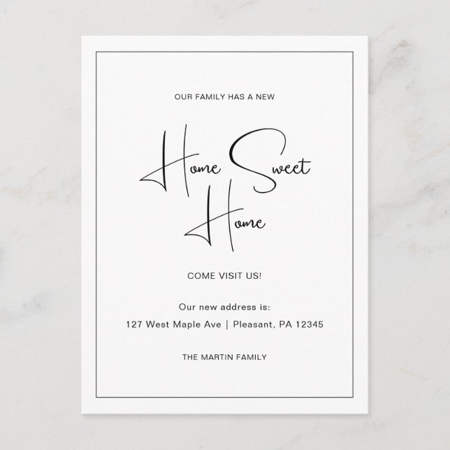 Ny adress Flytta för hemsött hemmet Vykort (Framsida)