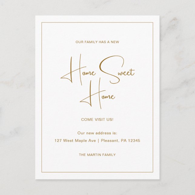 Ny adress Flytta för hemsött hemmet Vykort (Framsida)