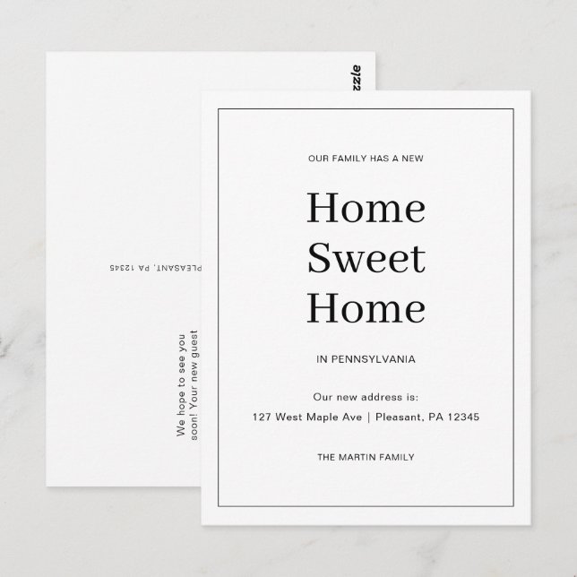 Ny adress Flytta för hemsött hemmet Vykort (Fram/baksida)