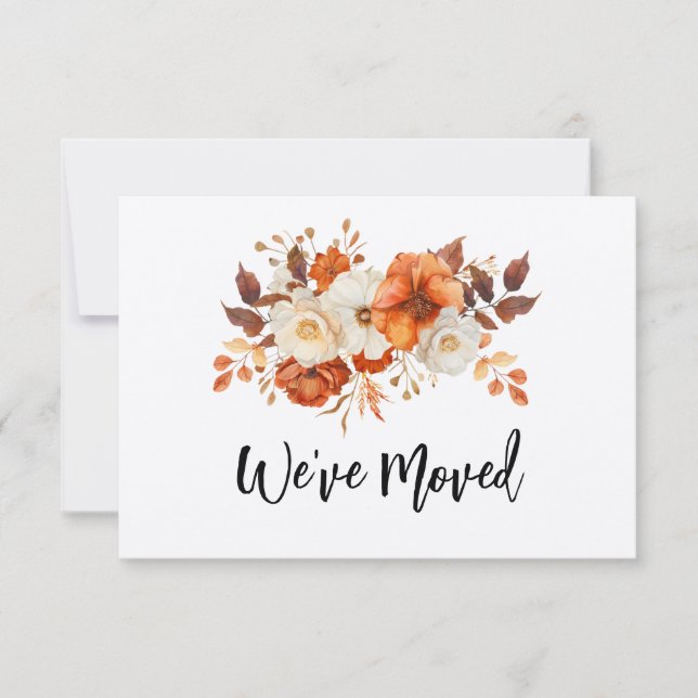 ny adress flytta för russinblomning inbjudningar (Framsida)