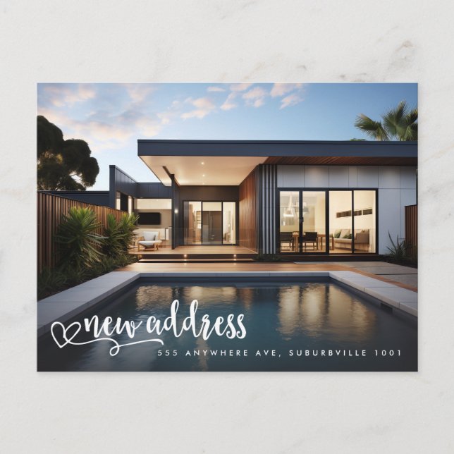 Ny adress Flytta House Home Photo Helg Vykort (Framsida)