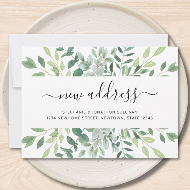 Ny adress Flytta med vattenfärg Meddelande (Skapare uppladdad)