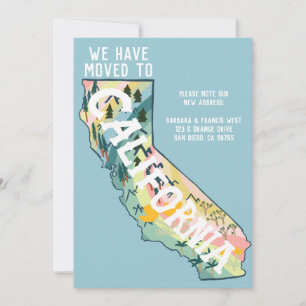 NY ADRESS Flyttad till California State Map Inbjudningar
