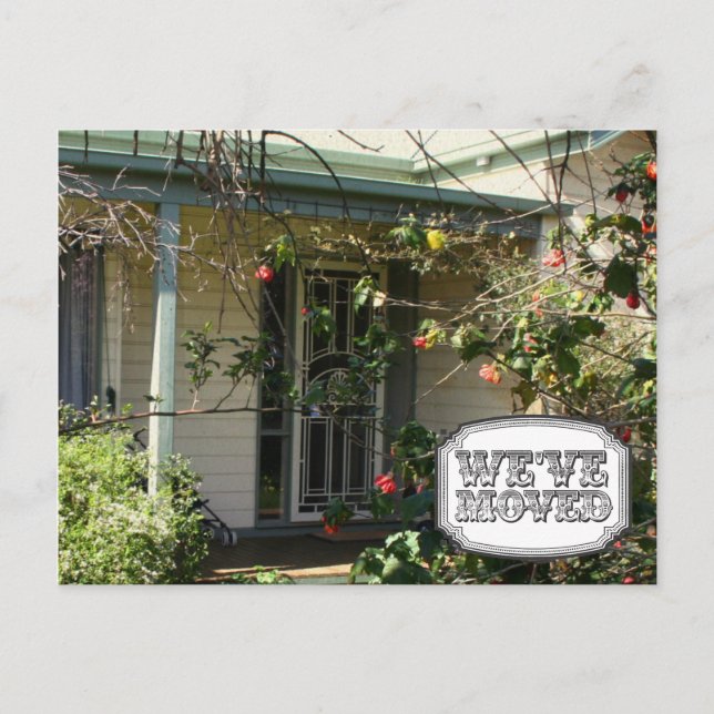 Ny adress Flyttar Hem Fotografisk vykort (Framsida)