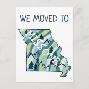 NY ADRESS Flyttar Missouri Stat Illustrerad Karta  Vykort