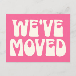 Ny adress Flyttat för  Rosa med ljus minimalism Vykort