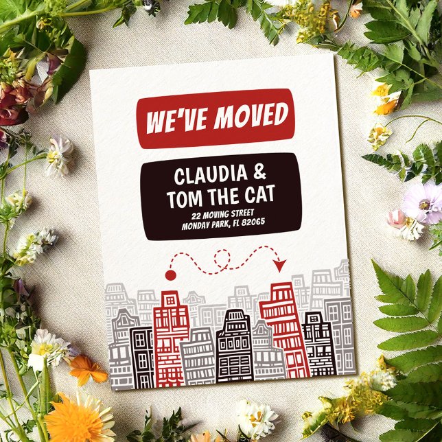 ny adress flyttmeddelande kort (Skapare uppladdad)