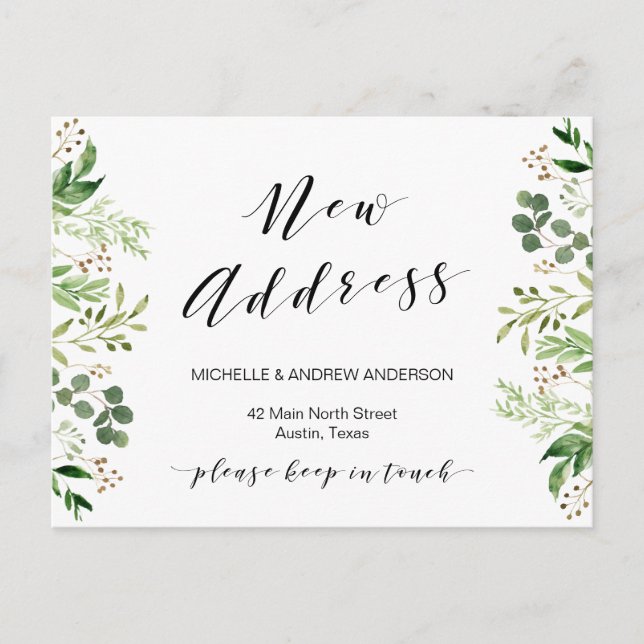 ny adress, Grey New Home Flytta Notice Vykort (Framsida)