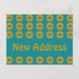 ny adress groovy retro meddelande vykort