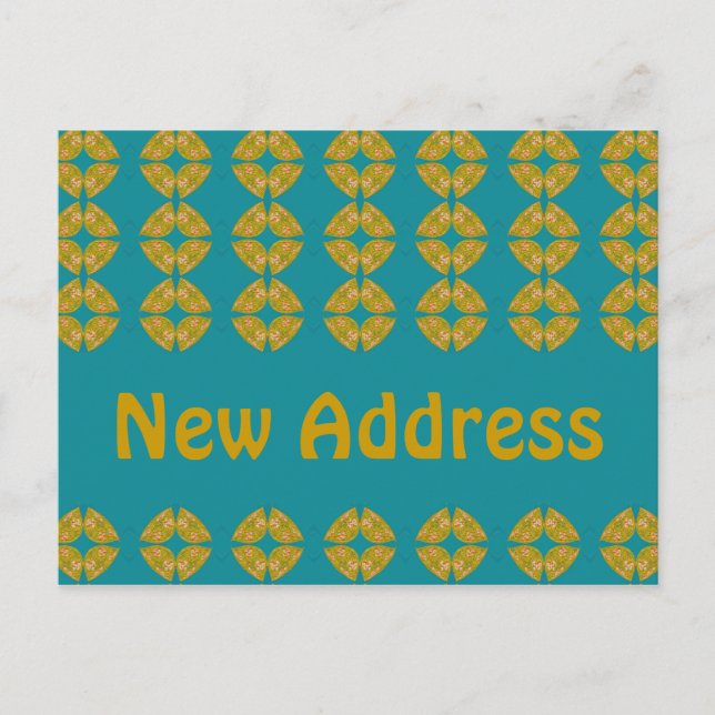 ny adress groovy retro meddelande vykort (Framsida)