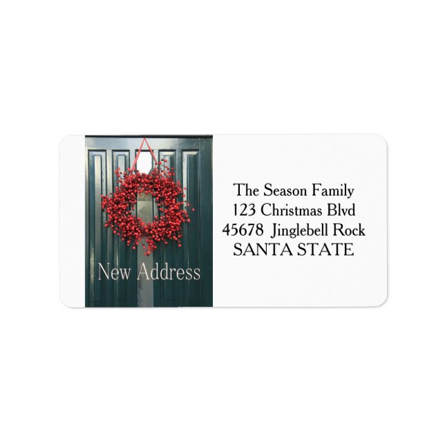 Ny adress Helgdag-etikett Adressetikett (Framsidan)