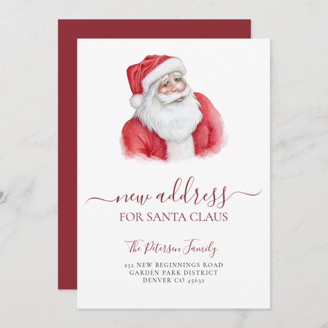 Ny adress helgdag flytta meddelande (Fram/baksida)