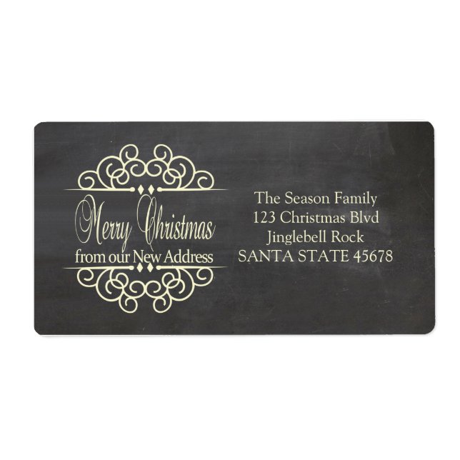 Ny adress helgdag för god jul fraktsedel (Framsidan)