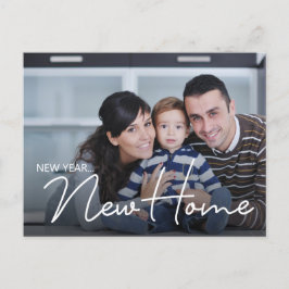 Ny adress Helgdag för nyårsfoto för hemfamiljen Helg Vykort
