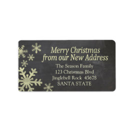 Ny adress helgdag för snöflake adressetikett