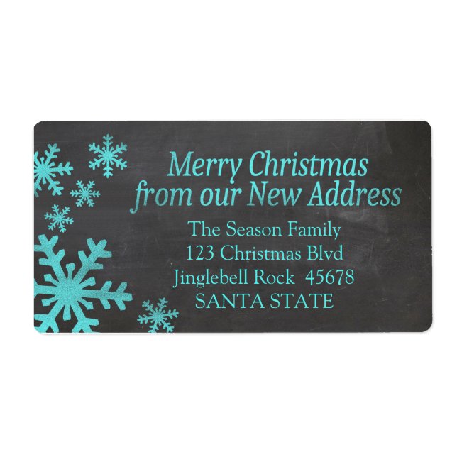 Ny adress helgdag för snöflake fraktsedel (Framsidan)