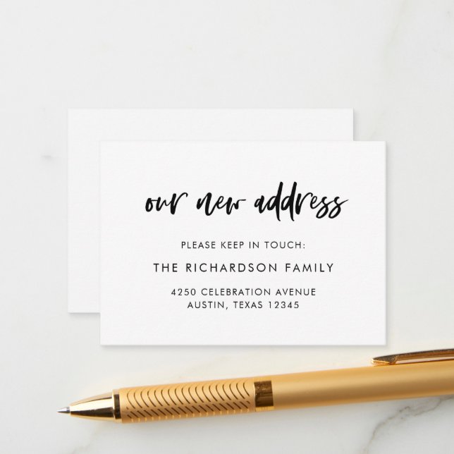 Ny adress infogning | Avslappnad skript Tilläggskort (Fram/Back In Situ)