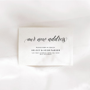 Ny adress infogning   Modern Elegant Typografi Tilläggskort