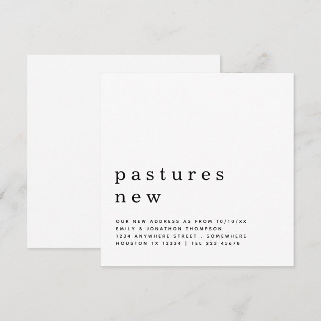 Ny adress information om Flytta av contemporary Meddelande (Fram/baksida)