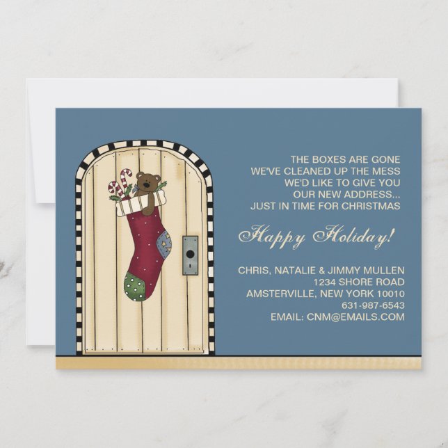 ny adress jul - Flytta tillkännagivande Julkort (Framsida)