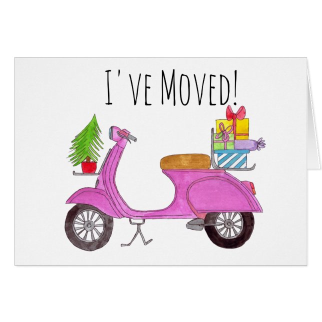 Ny adress, klassisk julfotboll hälsningskort (Framsidan Horizontal)