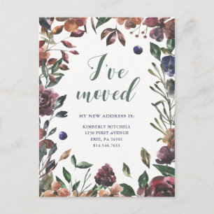 Ny adress kryddad botanisk   meddelande vykort