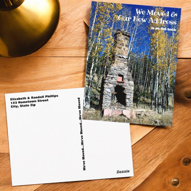 Ny adress Lägg till en anpassad fotomall Vykort (address change template postcard front and back)