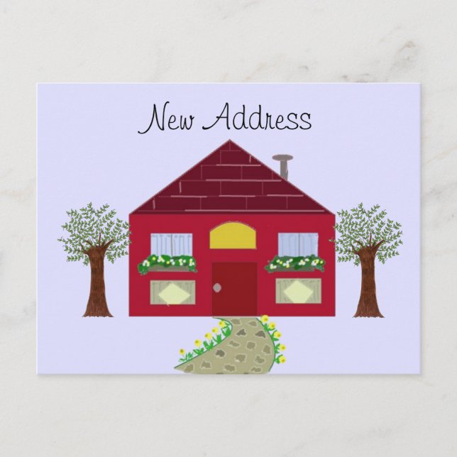 Ny adress meddelande vykort (Framsida)