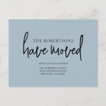 Ny adress Modern Calligraphy Dusty Blue Flytta