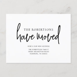Ny adress Modern Kalligrafi - minimal Flytta Meddelande Vykort