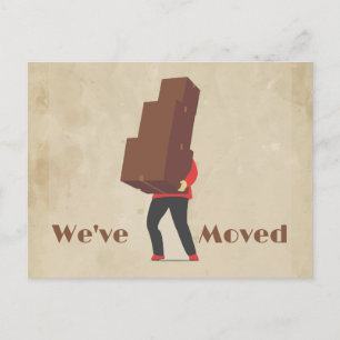 Ny adress påminnelse om roligt, nytt vykort för he