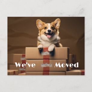 Ny adress påminnelse om roligt, nytt vykort för he