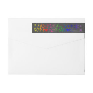 Ny adress snöflammande jul etikettband