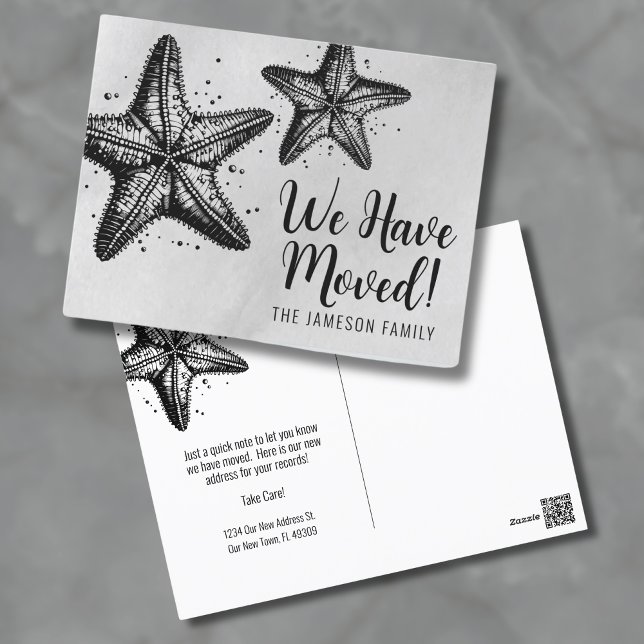 Ny adress Strand Flyttnings meddelande kort (Beach Moving Announcement Card)